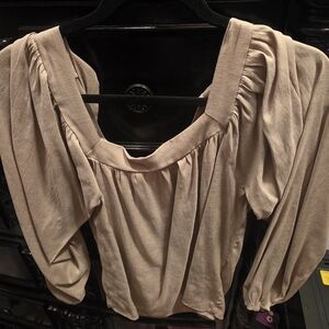 ANDREE BY UNIT Beige Puff Sleeve Top